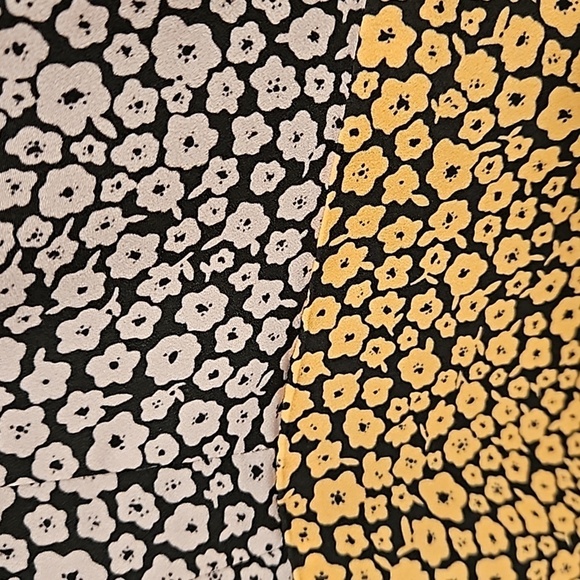 💕HUTCH Elma Cutaway High Low Wrap Dress Colorblocked Ditsy Floral Satin XXS NWT - Picture 14 of 16